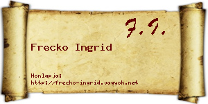 Frecko Ingrid névjegykártya